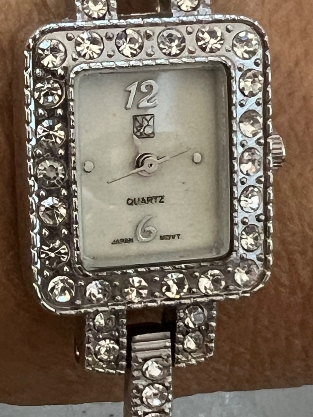 NY&C Vintage Art Deco Style Rhinestone Silver Tone Quartz Watch - Picture 7 of 7
